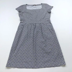 J McLaughlin Small A-Line Nylon Women's Above Knee Length Dress Blue Cream - Picture 1 of 14