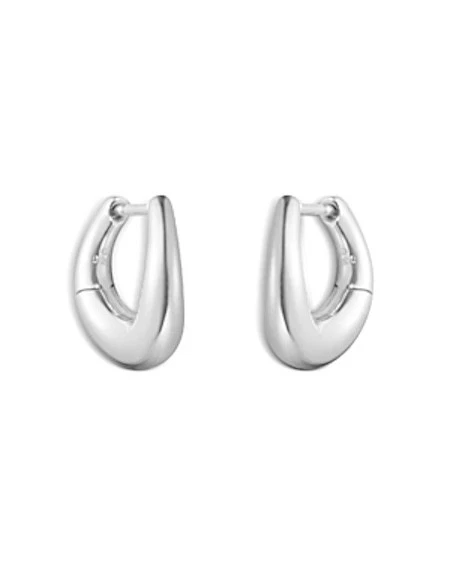 Auténticos pendientes de aro Huggie graduados de plata esterlina Georg Jensen NUEVO Foto 1 de 1