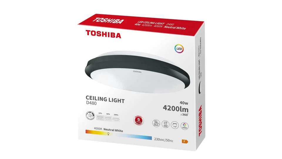 TOSHIBA LED CEILING 48 40W 4000K 3BRIGHT (B) - Image 1 of 1