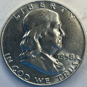 1958-D FRANKLIN HALF DOLLAR COIN - Picture 1 of 2