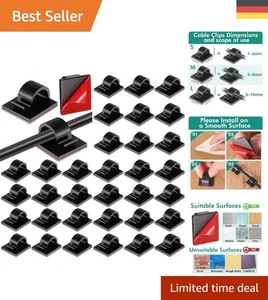 Praktische 120 Stück Kabel Organizer Clips – Ideal für Zuhause & Auto – Schwarz - Bild 1 von 9