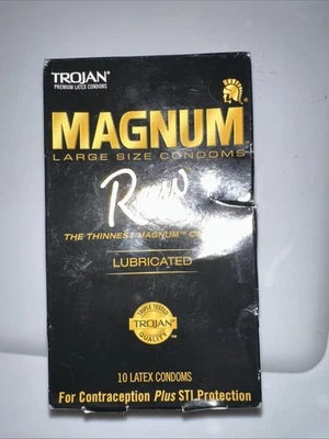 Trojan Condom Magnum Raw Large Size Lubricated Latex Condoms - 10 Count 2027 - Image 1 of 2