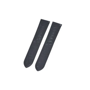 18 mm Kroko-Narbung schwarzes Leder Uhrenarmband für Cartier Tank Ronde Dive Cle - Bild 1 von 6