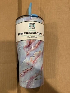 Wellness 30oz. Double Wall Stainless Steel Tumbler Straw Vacuum Insulated - New - Picture 1 of 10