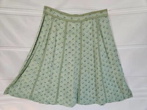 Vintage 1990's April Cornell Women’s Ladies Small Pale Green Rayon Floral Skirt - Picture 1 of 7