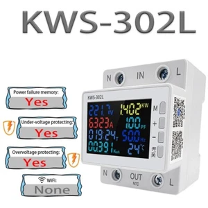 Contatore corrente smart 63A WIFI Smart Life AC170-270V KWH AH Display LCD - Imagen 1 de 12