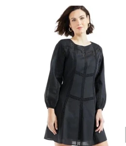 Outerknown Elliott Mini Dress Size Small Black Organic Cotton NWT - Picture 1 of 9