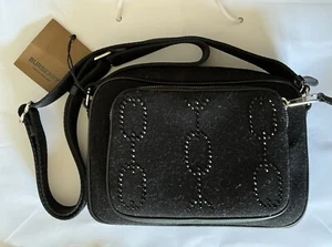 Rare New Burberry Black Men Paddy KNT Bag # 8065101 NWT - Picture 1 of 12