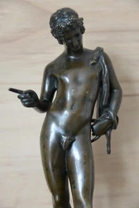 Bronze Narziss Dionysos von Pompeji , Museumsreplik , Italien 19. Jahrhundert   - Bild 1 von 12