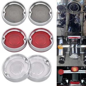 3 1/4" Flat Turn Signal Light Lens Cover w/Ring Fit for Harley Touring 1986-up - Foto 1 di 37