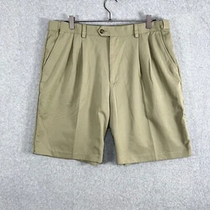 IZOD Pleated Golf Shorts Comfront Waist Green Mens Size 38 - Picture 1 of 9