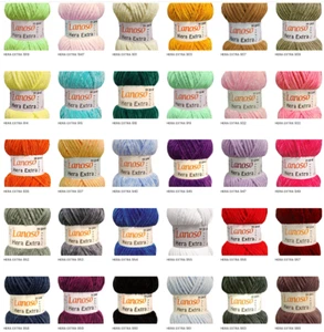 Chenille LANOSO HERA EXTRA Ören Bayan SOFT BABY Olivin 100g Samtwolle Babywolle - Bild 1 von 29