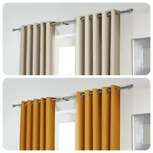 Fusion FREYA 100% Plain Dye Cotton Eyelet Curtains - Picture 1 of 7