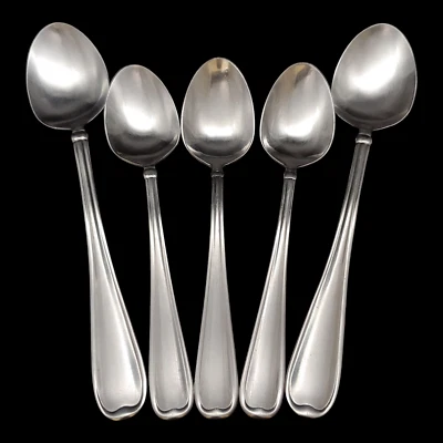3 Cambridge Allure Glossy Teaspoons & 2 Soup Spoons - Stainless Steel China - Image 1 of 4