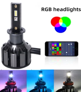 Zentico H3 2 in 1 CSP Chips Auto LED Headlights+ RGB App Control Changing Colors - Picture 1 of 9