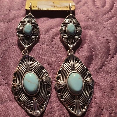 Pendientes Samantha Wills Turquesa y Plata Filigrana Araña Gota Firmados P Nuevos con Etiquetas Foto 1 de 4