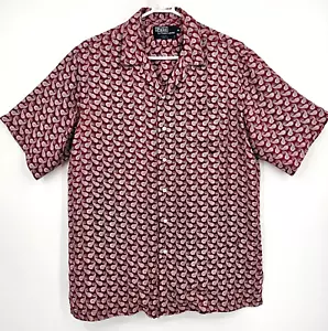 Vintage Polo by Ralph Lauren 100% Silk Short Sleeve Paisley Shirt Size Meduim - Picture 1 of 8