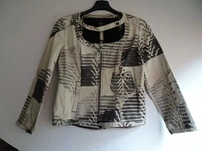 Chaqueta Custo Barcelona Off White Negro Patrón Blazer RARO Diseñador Foto 1 de 4