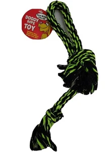 Dog Rope Knotted Green Tug Toy Chew Play Fetch Toss - Picture 1 of 7
