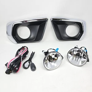 Front LED Fog Lights Fit 2021 2022 Chevy Colorado Wire Chrome Trim Bezel Switch - Picture 1 of 12