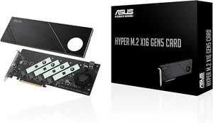 Compact Hyper M.2 x16 SSD Card PCIe 5.0 Support for 4 NVMe Elements with RAID - Picture 1 of 10