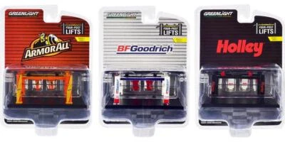 Four-Post Lifts Set of 3 pieces Series 4 1/64 Diecast Models by Greenlight - Image 1 of 3
