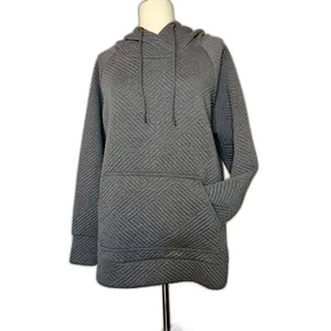 GreenTea gray quilted hoodie - L - Picture 1 of 4
