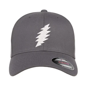 Grateful Dead SYF Bolt Embroidered Fitted Flexfit Hat Black Navy Olive Red - Picture 1 of 11