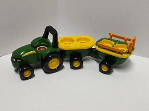 Tomy John Deere Old MacDonald Musical Push Tractor with Wagons - Picture 1 of 6