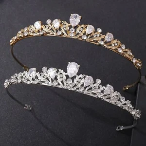 Baroque Crystal Tiara Rhinestone Crown Wedding Hair Jewelry Women Headpiece UK - Picture 1 of 11