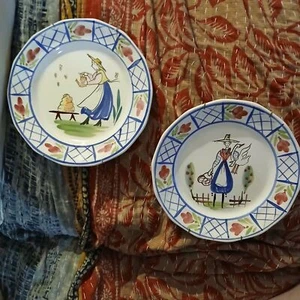 Vintage Hand-Painted Decorative Plates Pair of Stebner Plates - Picture 1 of 6
