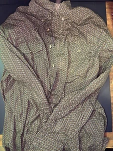 Roper Button-Up Long-Sleeved Patterned Shirt Size-Large Mens Brown - Picture 1 of 2