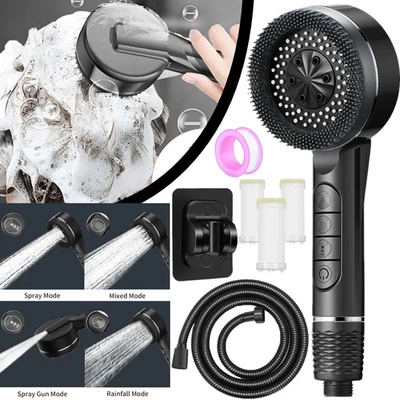 Duschkopf Hochdruck Handbrause Duschbraus Sparduschkopf mit 1.5m Schlauch 4 Modi - Bild 1 von 4