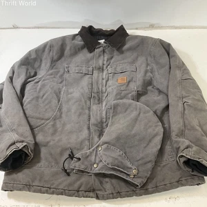 Carhartt C26CMT Gray Arctic Quilt Lined Coat w/ A05 Hood XXL Vtg USA Union Made - Picture 1 of 11