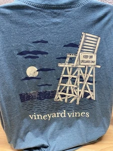 Vineyard Vines Dunes Tee Mens 2XL Blue Heathered Short Sleeve T Shirt Lifeguard - Picture 1 of 11