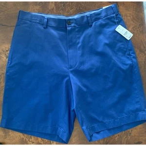BROOKS BROTHERS Clark Shorts Men 36 Royal Blue Flat Front Wrinkle Free Chino NWT - Picture 1 of 4