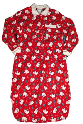 NUEVO CON ETIQUETAS LANZ OF SALZBURG Oso Polar Navidad FLANELA Camisón Talla S Pequeño Rojo Logo  Foto 1 de 4