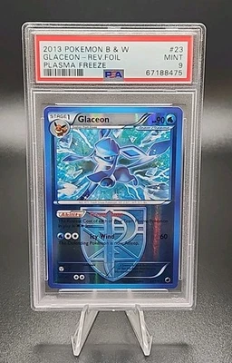 PSA 9 Mint 2013 POKEMON Black & White PLASMA FREEZE Glaceon #23 REVERSE FOIL - Image 1 of 2