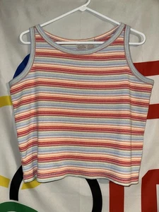 Vintage Y2K Fiorlini International Tank Top Damen XL mehrfarbig gestreift Trägertop - Bild 1 von 4