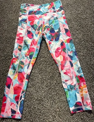 Leggings para mujer Zyia Active talla 4 Capri Flower Power coloridos Foto 1 de 4