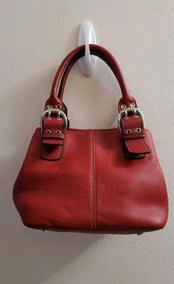 Bolso de Mano Tignanello Rojo Cuero Genuino Doble Asa Foto 1 de 4