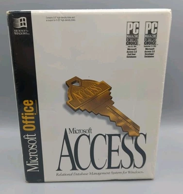 Microsoft Office Access Windows 2.0 Edition 3.5 disks 1994 Software Vintage New! - Image 1 of 4