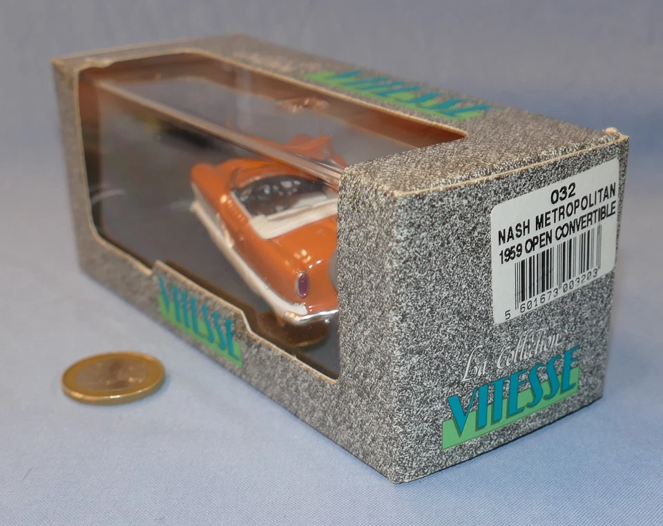 Vitesse Portugal 1/43 réf 032 : Nash Metropolitan 1959 Open Convertible (Orange) - Photo 1/4