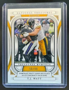 2024 National Treasures T.J. Watt Treasured Moments #50/99 Steelers - Picture 1 of 2