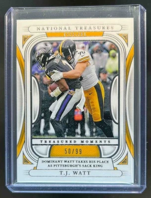 2024 National Treasures T.J. Watt Treasured Moments #50/99 Steelers - Image 1 of 2
