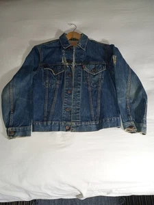 Vintage 60s Levi’s Big E Type3 # 521 Denim Trucker Dark Blue Jacket Nice ! - Picture 1 of 24
