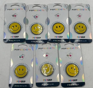 Lot of 7 PopSockets PopGrip Premium Phone Grip & Stand - Enamel Be Happy - Picture 1 of 2