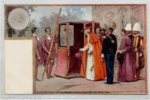ROMA Vaticano Il PAPA in Portantina Pope Saint-Père PC Circa 1900 rare - Imagen 1 de 1