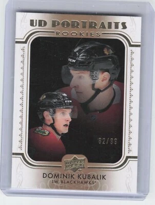 2019-20 Upper Deck Series 2 Dominik Kubalik P-97 Portraits Rookie Bronze /99 - Image 1 of 2