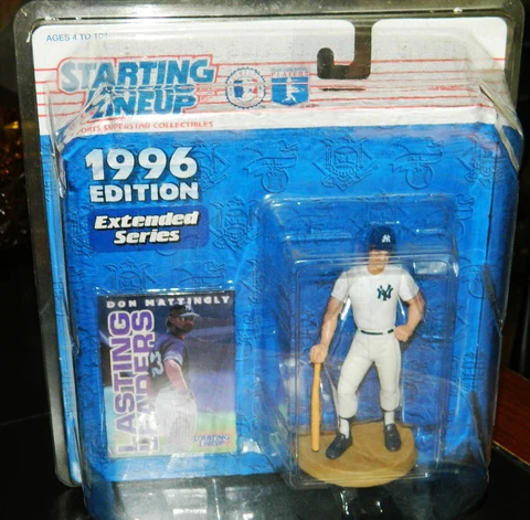NEW 1996 NY Yankees Starting Lineup Don Mattingly Action Figure & Trading Card Cover